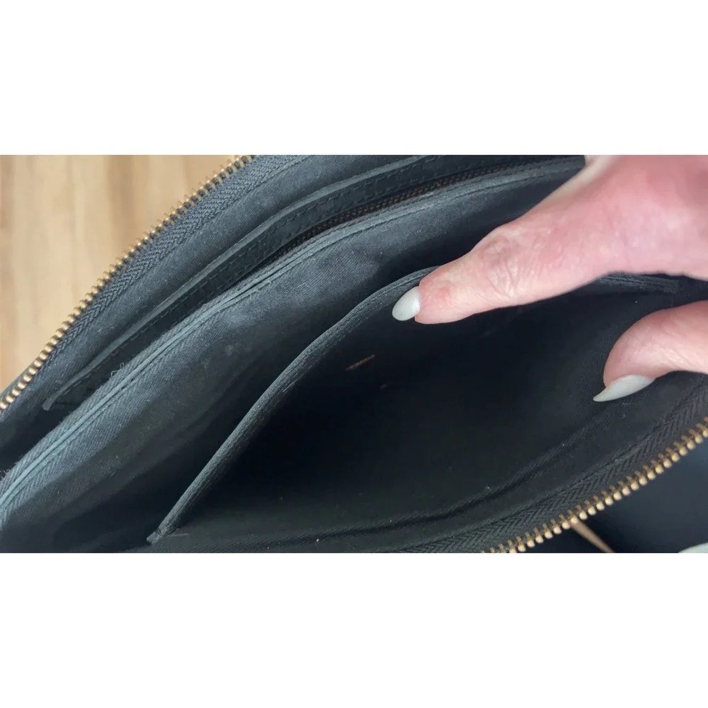 ABLE black leather‎ crossbody bag detachable adjustable strap